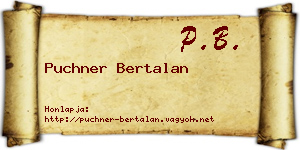 Puchner Bertalan névjegykártya